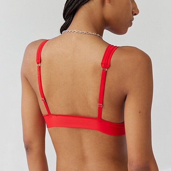 NWT UO Out From Under Miami Nostalgia Red Plunge Bralette - Picture 2 of 5